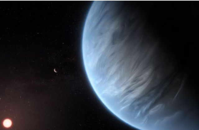 До половини атмосфери K2-18b може складатися з води. Фото: ESA/UCL