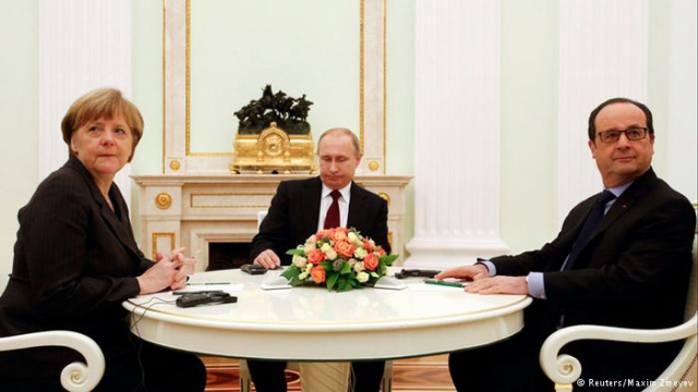 Меркель, Путін і Олланд (архівне фото)