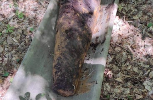 Фото реактивної міни калібру 300 мм часів Другої світової війни виявленої в Яворівському районі