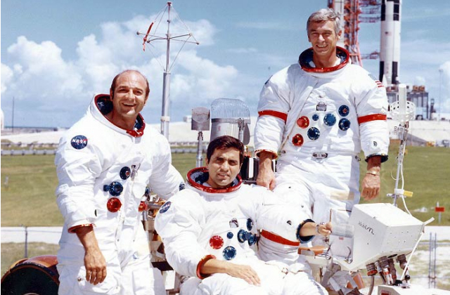 Рон Еванс, Гаррісон Шмітт і Юджин Сернан на «Місячному Ровері-3», 1972 рік