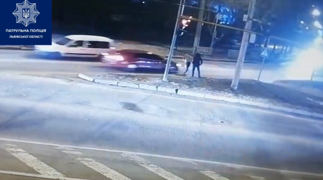 Скріншот з відео патрульної поліції Львівської області