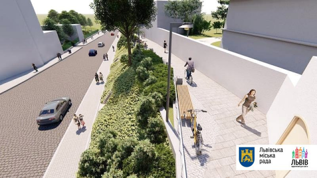 На верхній алеї вулиці Коперника облаштують нову пішохідно-велосипедну доріжку