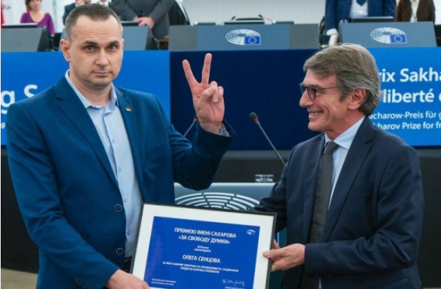 Сенцов отримав премію Сахарова в Європарламенті