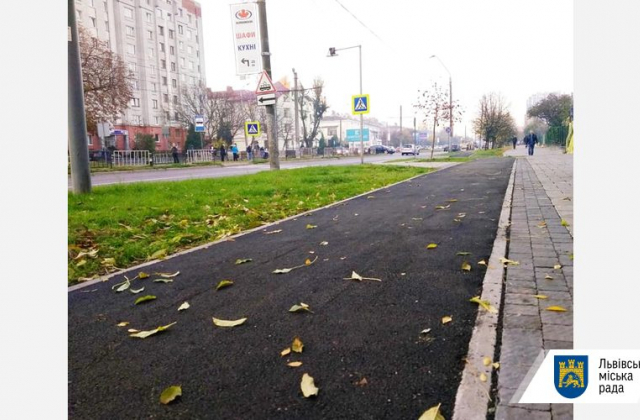 Велодоріжка на вул. Княгині Ольги у Львові