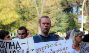 Мітинг під Львівською обласною радою під час сесії. Фото Гал-інфо, Олена Ляхович