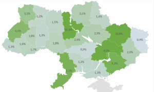 Розподіл відправлень Укрпошти з Китаю, вересень 2019 р.